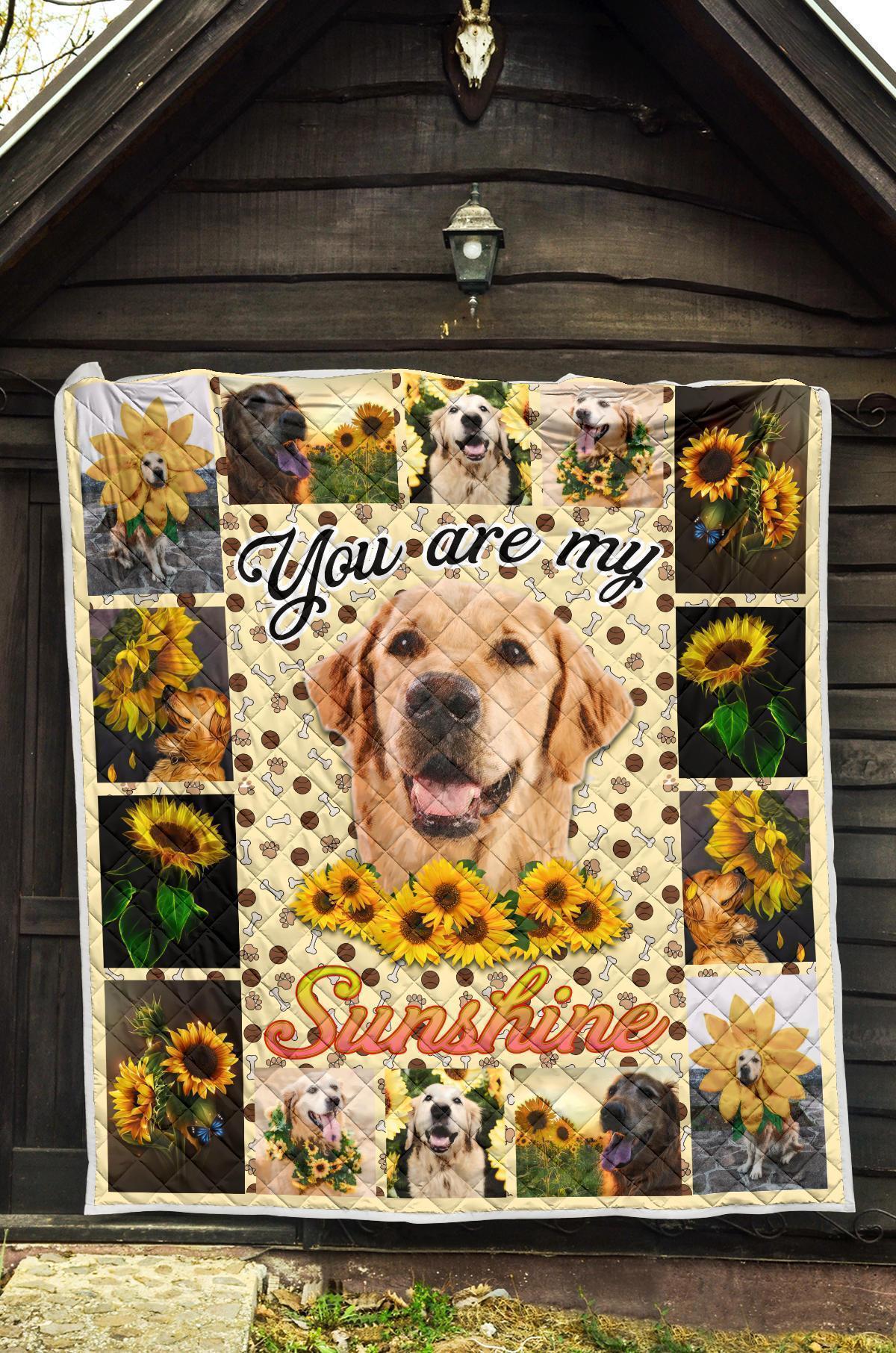 You Are My Sunshine Golden Retriever Quilt Blanket Dog Lover-Gear Wanta
