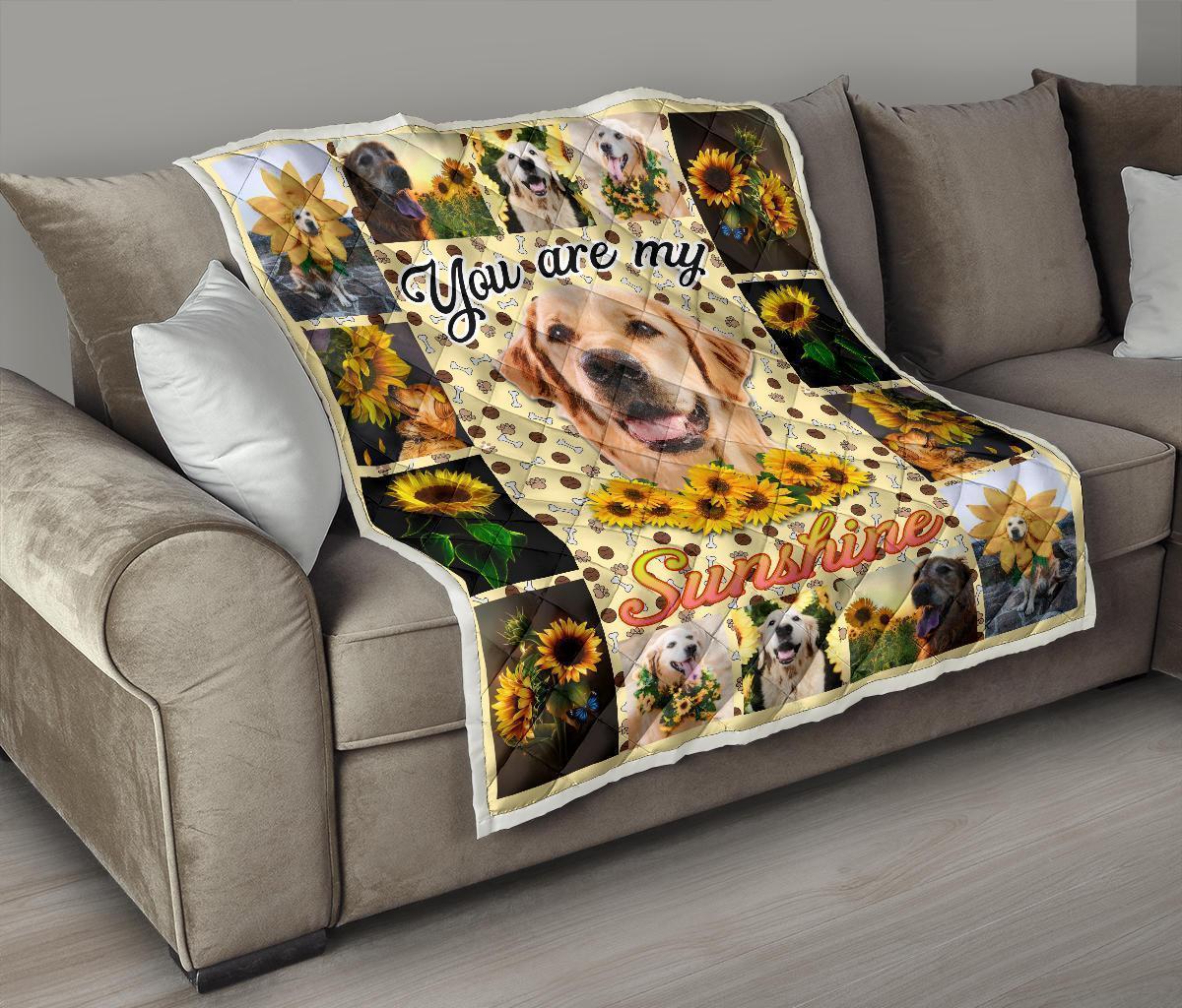 You Are My Sunshine Golden Retriever Quilt Blanket Dog Lover-Gear Wanta