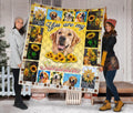 You Are My Sunshine Golden Retriever Sunflower Blanket-Gear Wanta