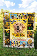 You Are My Sunshine Golden Retriever Sunflower Blanket-Gear Wanta