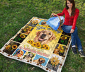 You Are My Sunshine Golden Retriever Sunflower Blanket-Gear Wanta