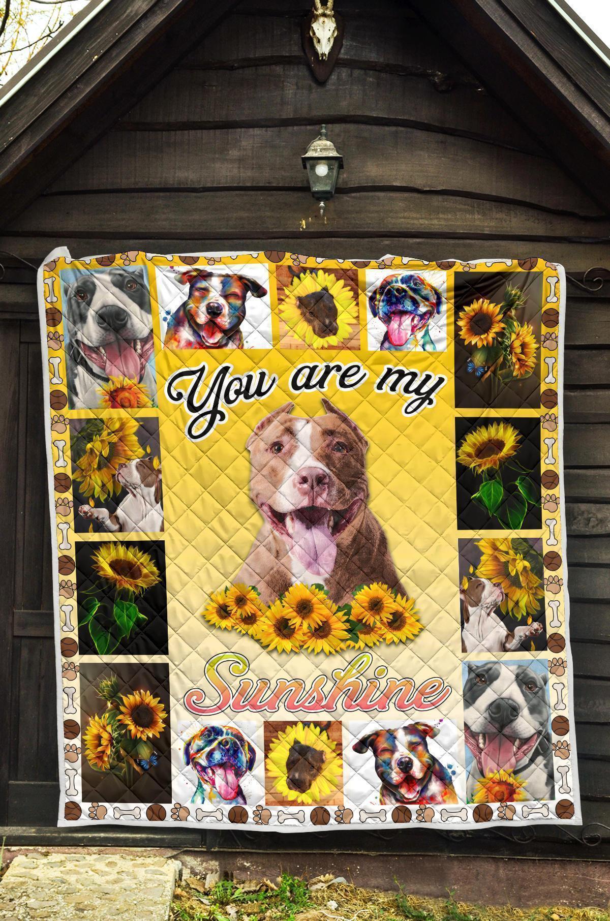 You Are My Sunshine Sunflower Pit Bull Blanket-Gear Wanta