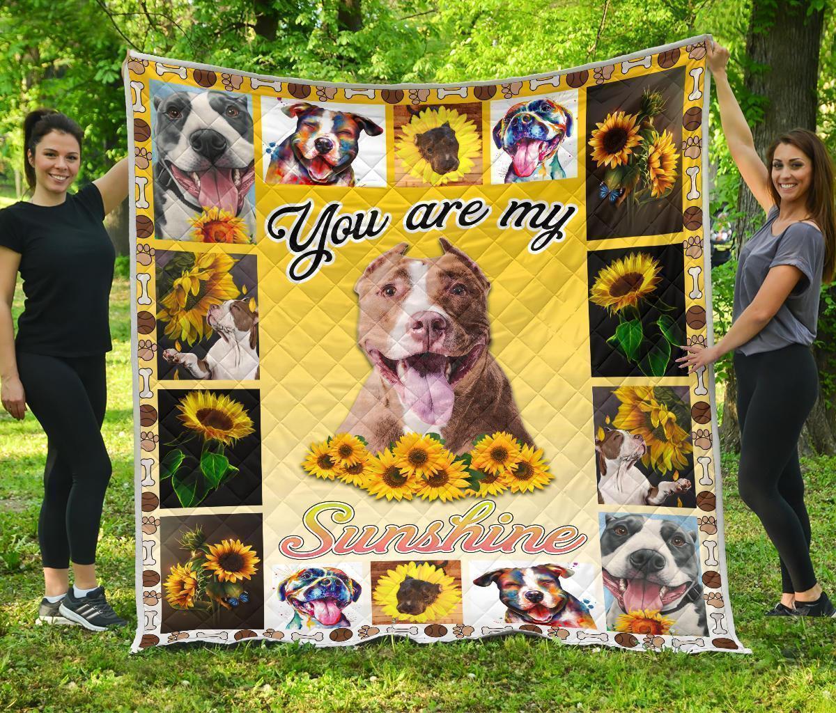 You Are My Sunshine Sunflower Pit Bull Blanket-Gear Wanta