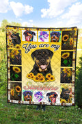 You Are My Sunshine Sunflower Rottweiler Blanket Dog Lover-Gear Wanta