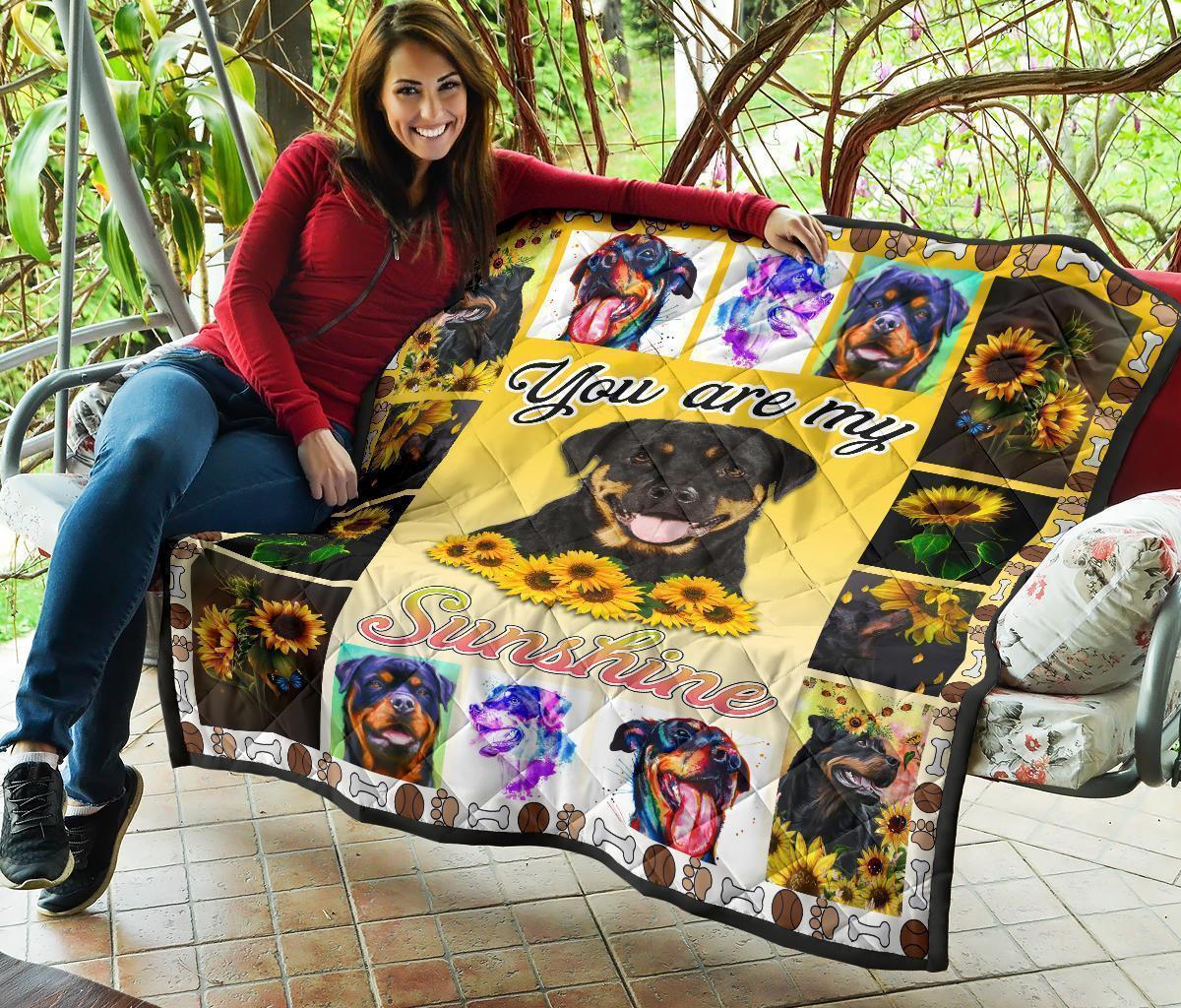 You Are My Sunshine Sunflower Rottweiler Blanket Dog Lover-Gear Wanta