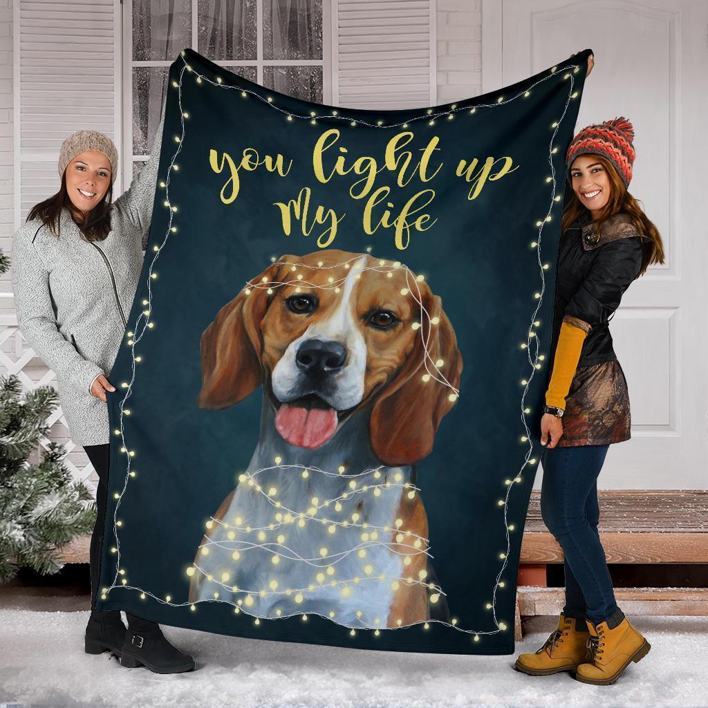 You Light Up My Life Beagle Fleece Blanket Dog-Gear Wanta