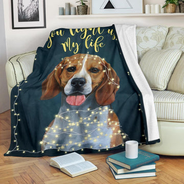 You Light Up My Life Beagle Fleece Blanket Dog-Gear Wanta