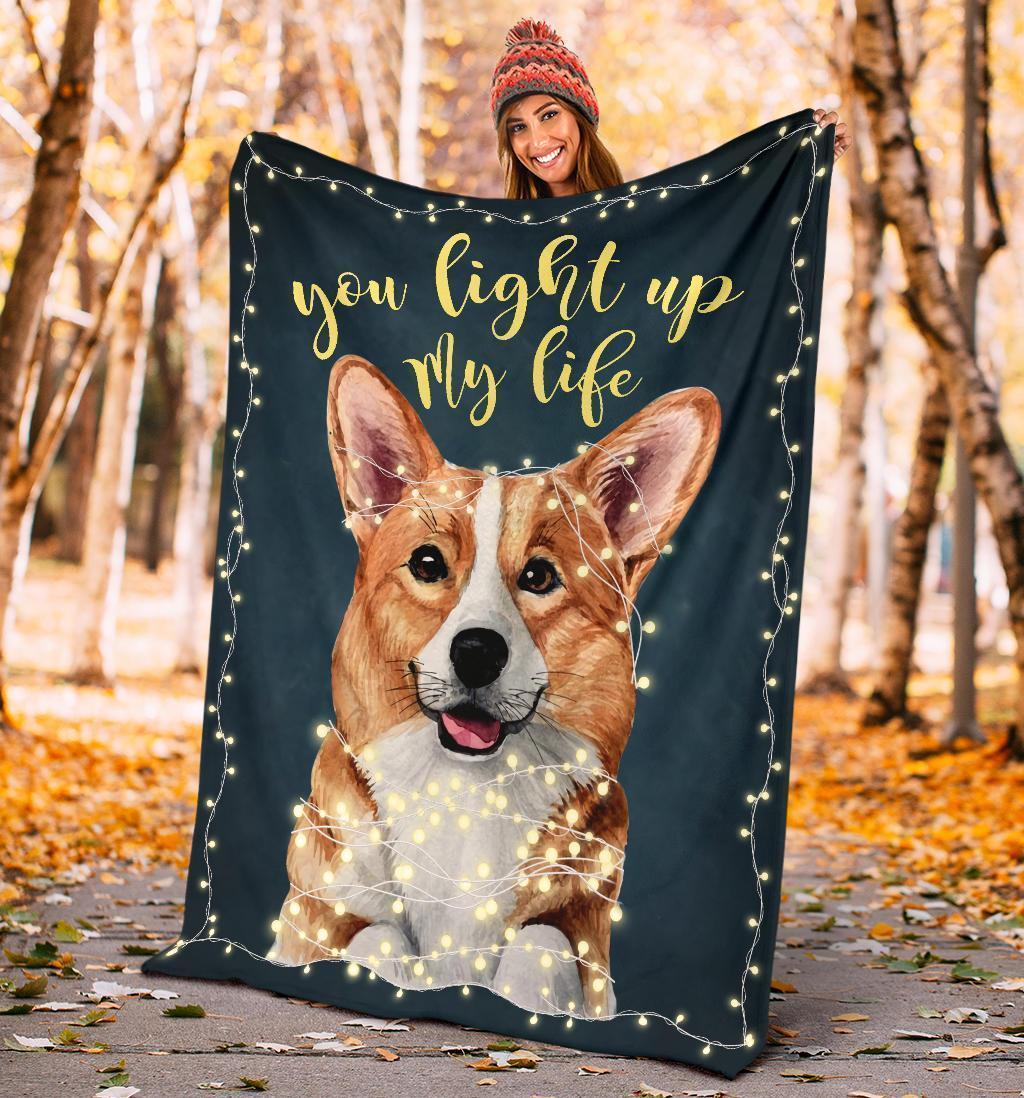 You Light Up My Life Corgi Dog Fleece Blanket-Gear Wanta