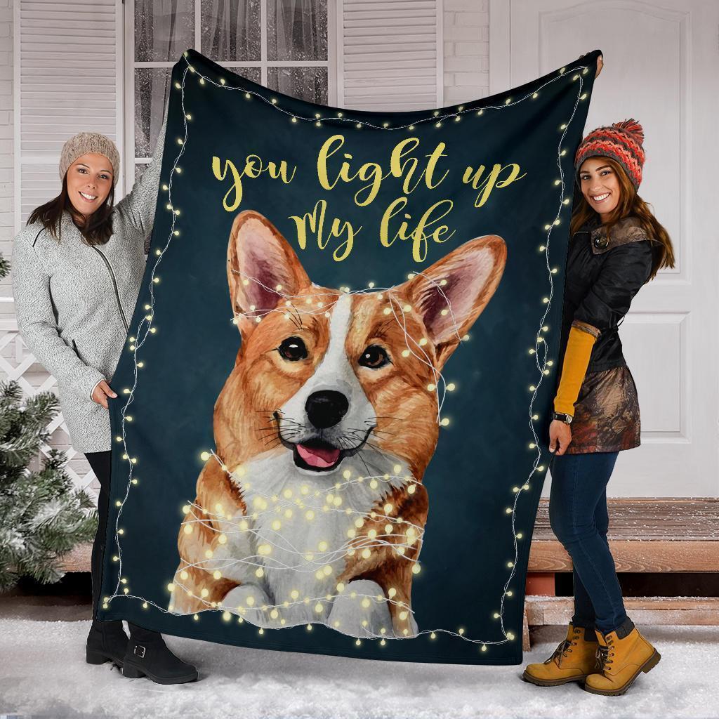 You Light Up My Life Corgi Dog Fleece Blanket-Gear Wanta