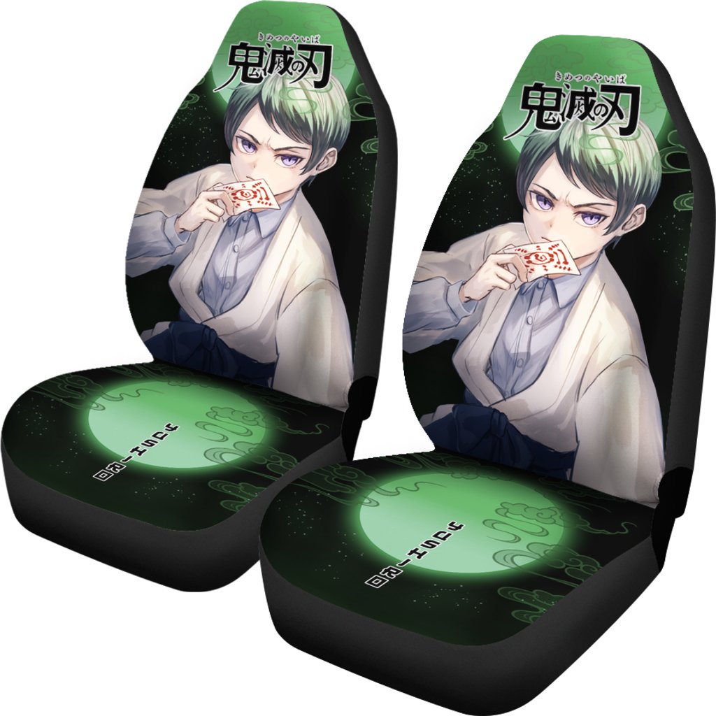 Yushiro Demon Slayer Under The Moon Car Seat Covers Custom Anime Car Accessories-Gear Wanta