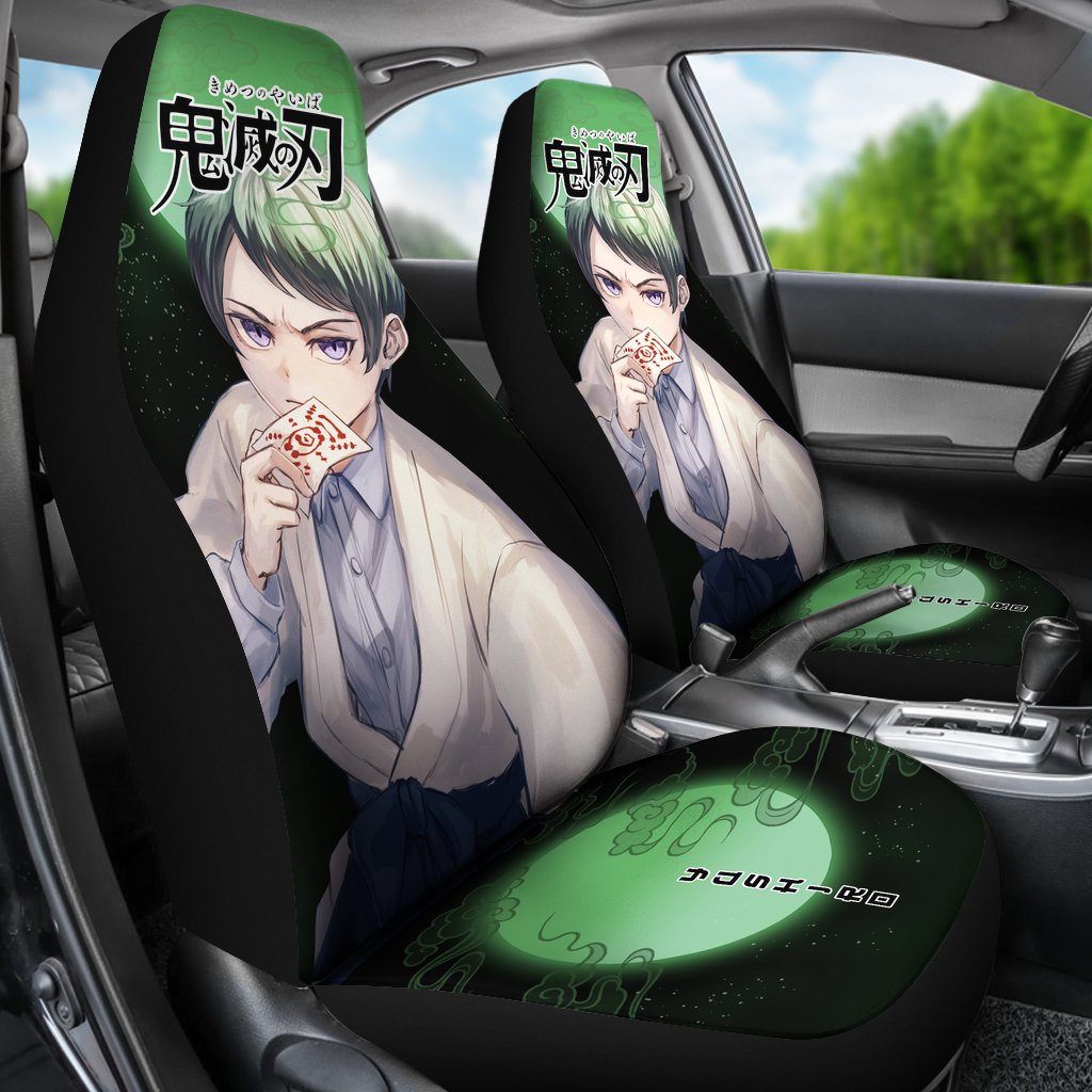 Yushiro Demon Slayer Under The Moon Car Seat Covers Custom Anime Car Accessories-Gear Wanta