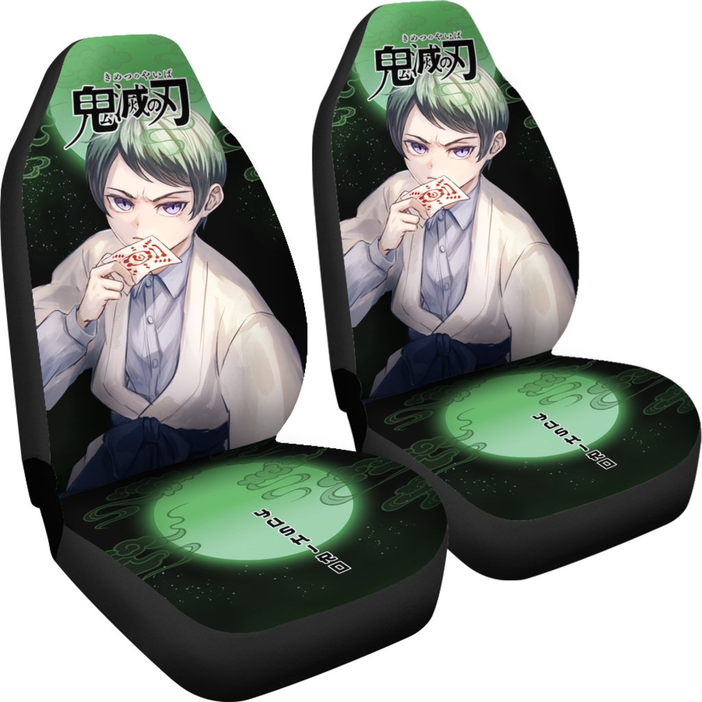 Yushiro Demon Slayer Under The Moon Car Seat Covers Custom Anime Car Accessories-Gear Wanta