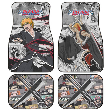 Zangetsu Car Floor Mats Custom Ichigo Bleach Manga Mix Anime Car Accessories-Gear Wanta